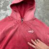 Red sunfade zip hoodie