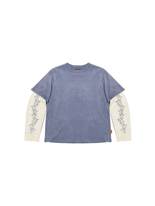 WASHED GREY LAYER TEE