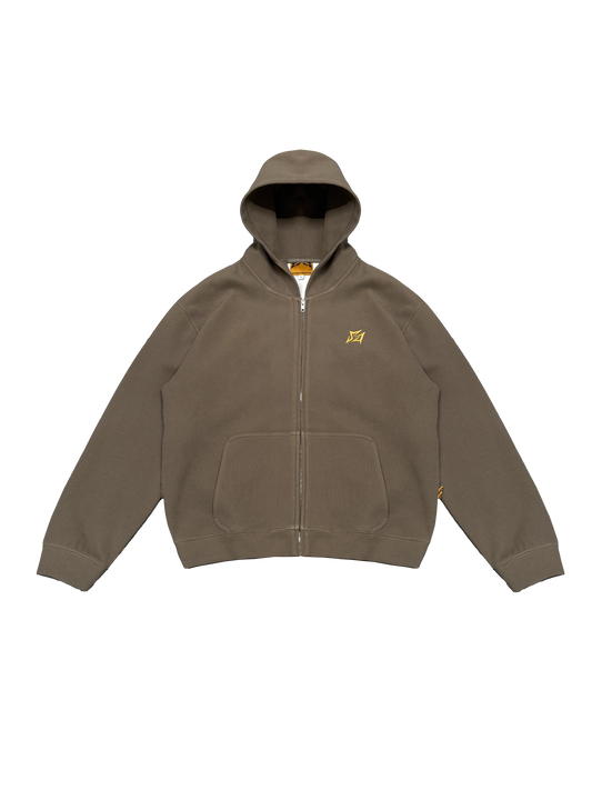 HEAVY WAFFLE ZIP HOODIE