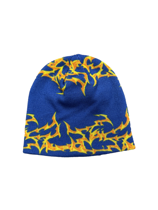 BLUE ORNAMENTS BEANIE