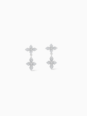 Iced Crossed Star Earrings