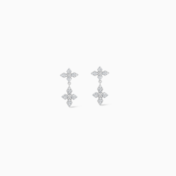 Iced Crossed Star Earrings