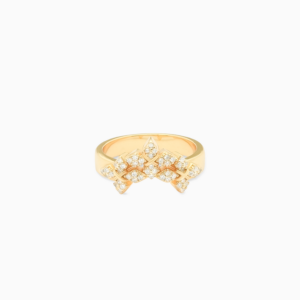 Iced Triple Crossed Star ring