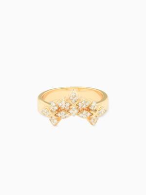Iced Triple Crossed Star ring