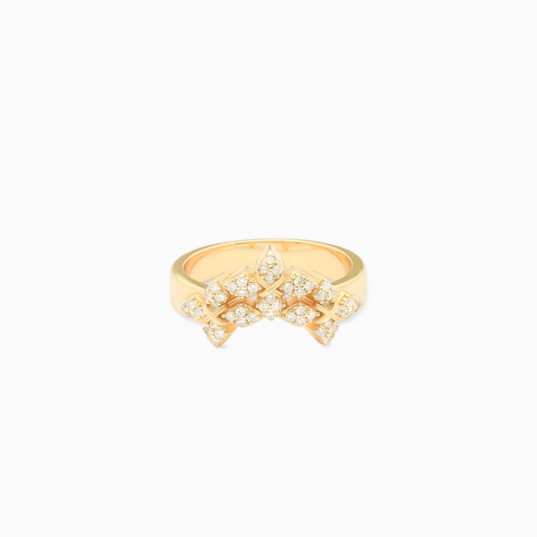 Iced Triple Crossed Star ring