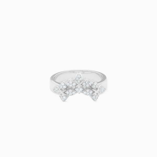 Iced Triple Crossed Star ring