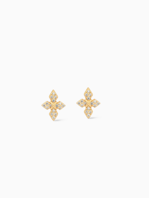 Iced Crossed Star Studs
