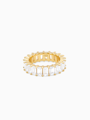 Baguette eternity ring dorée - Blanc