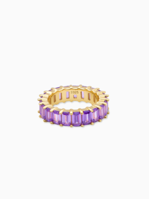 Baguette eternity ring dorée - Violet