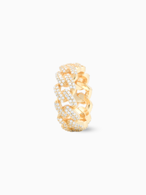Iced Cuban link ring dorée