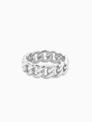 Bague Cuban link 8mm argentée