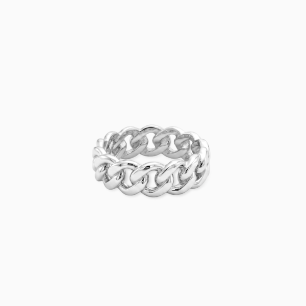 Bague Cuban link 8mm argentée
