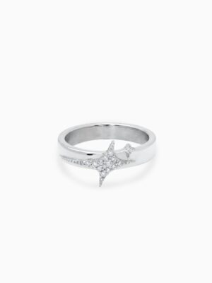 Iced signature ring argentée