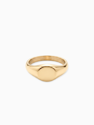 Round signet ring dorée