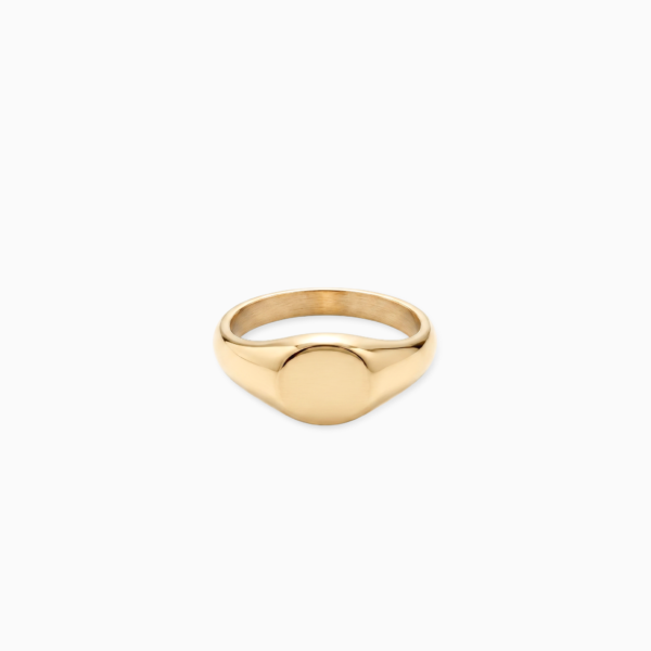 Round signet ring dorée