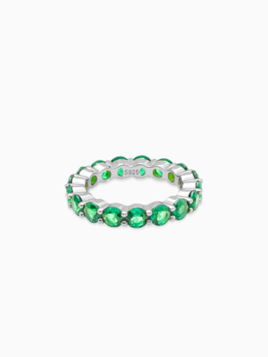 Eternity ring argentée - Vert