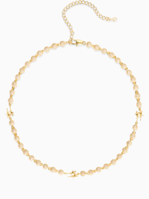 Chaîne Iced Bead link Signature Dorée