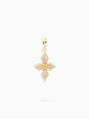 Pendentif Iced Crossed Star - Doré