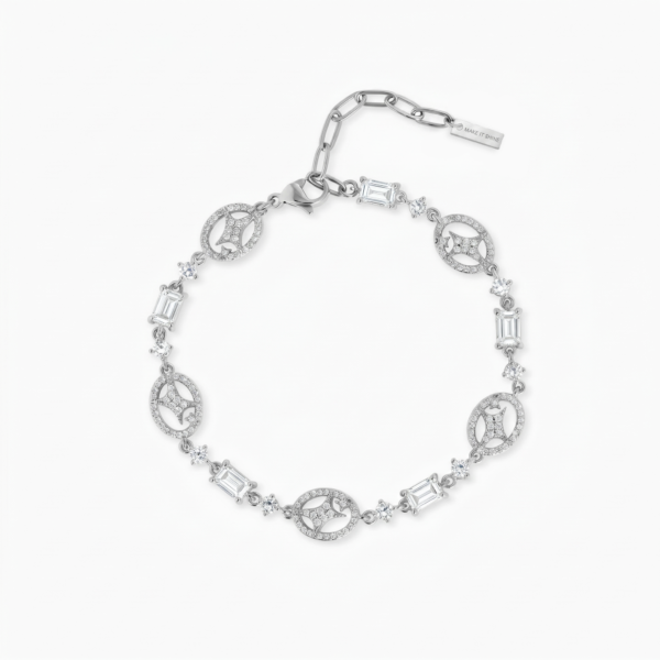Bracelet Iced signature argenté