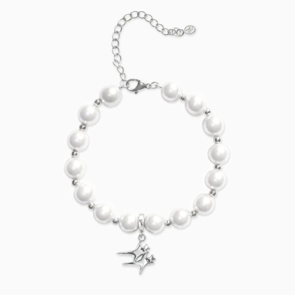 Bracelet Pearl Double Stars Argenté