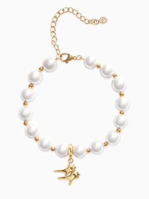 Bracelet Pearl Double Stars Doré