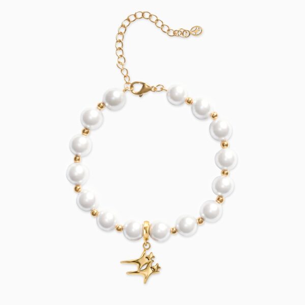 Bracelet Pearl Double Stars Doré