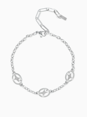 Bracelet câble Signature argenté