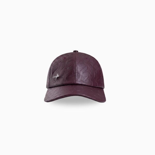 Leather Monogram Cap - Bordeaux