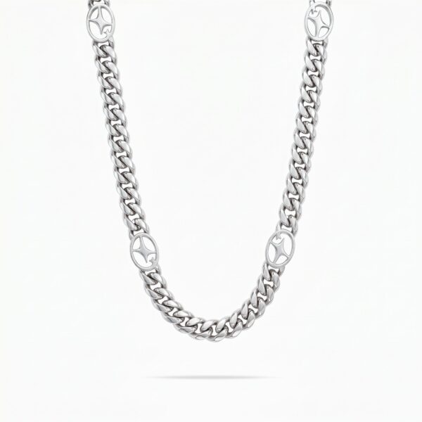 Chaîne Cuban link 8 mm Signature Argentée