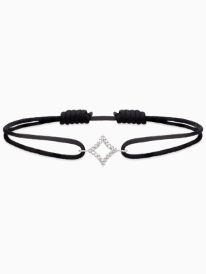 Bracelet cordon Hollow Star - Noir