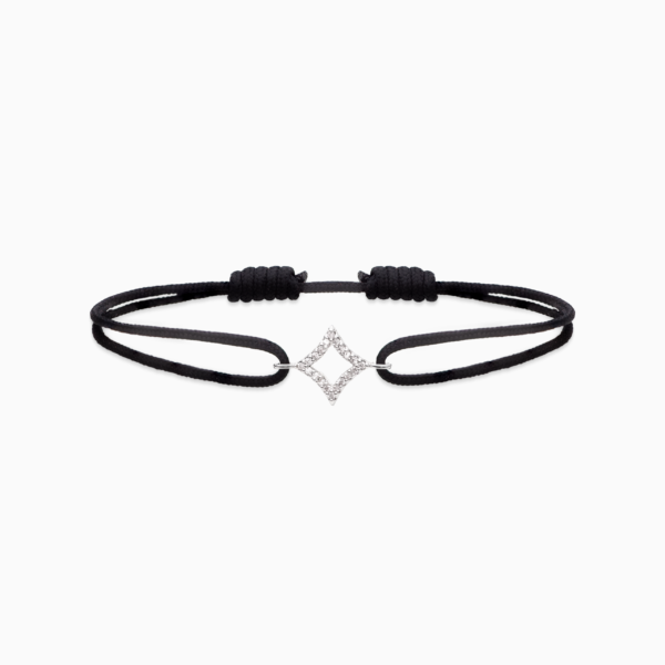 Bracelet cordon Hollow Star - Noir – Make it Shine