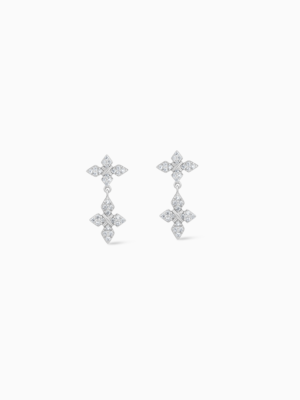 Iced Crossed Star Earrings - Argenté