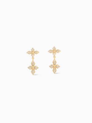 Iced Crossed Star Earrings - Doré