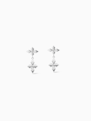 Crossed Star Earrings - Argenté