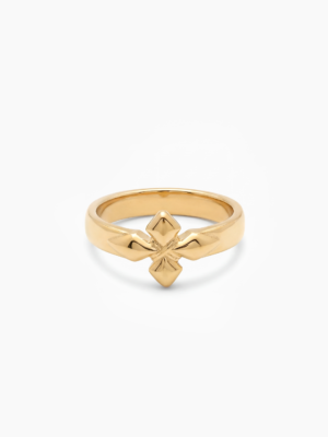 Crossed star ring - Doré