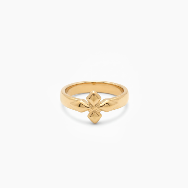 Crossed star ring - Doré