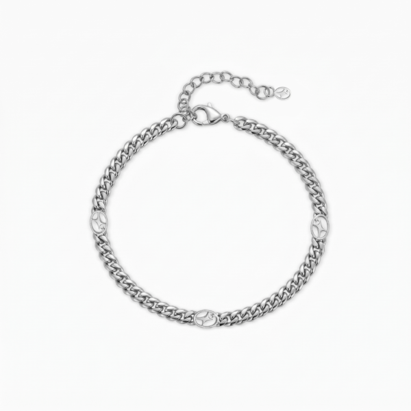 Bracelet Cuban link 4 mm Signature Argenté – Make it Shine