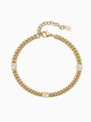 Bracelet Cuban link 4 mm Signature Doré