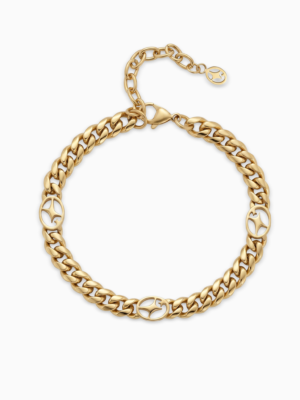 Bracelet Cuban link 6 mm Signature Doré