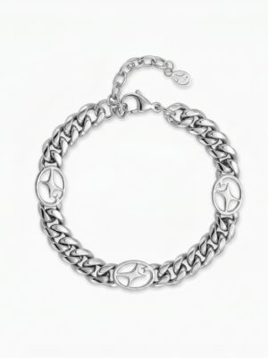Bracelet Cuban link 8 mm Signature Argenté