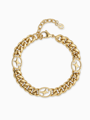 Bracelet Cuban link 8 mm Signature Doré