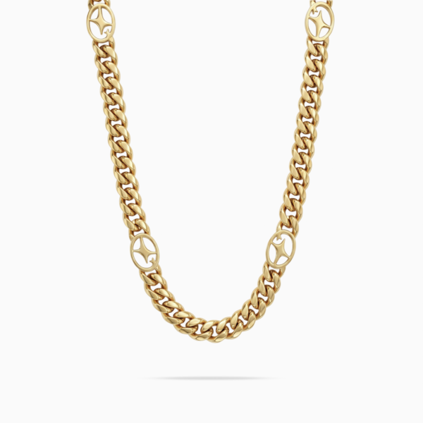 Chaîne Cuban link 8 mm Signature Dorée