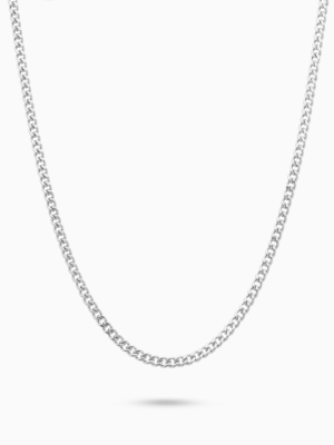 Chaîne Cuban link 2 mm argentée