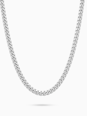 Chaîne Cuban link 5 mm argentée