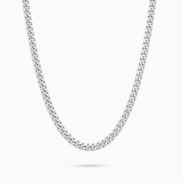 Cuban link chain 5mm Argent