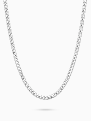 Chaîne Cuban link 3 mm argentée
