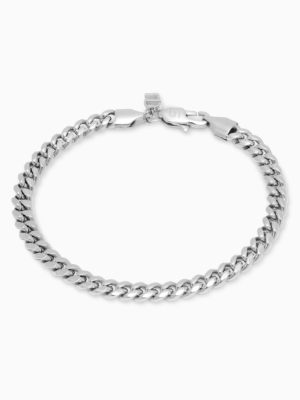Bracelet Cuban link 5 mm argenté