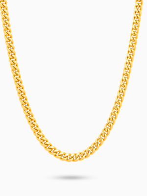 Chaîne Cuban link 5 mm dorée