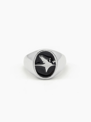 Eagle signet ring argentée