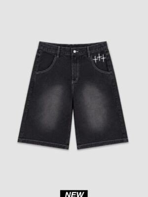 Faded Black Jorts